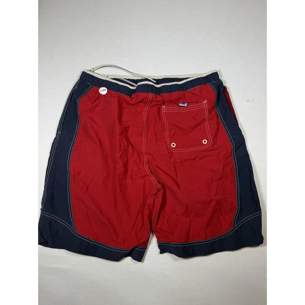 American Eagle Outfitters Shorts Mens XL Red Colorblock Swim Trunks Mesh Lined